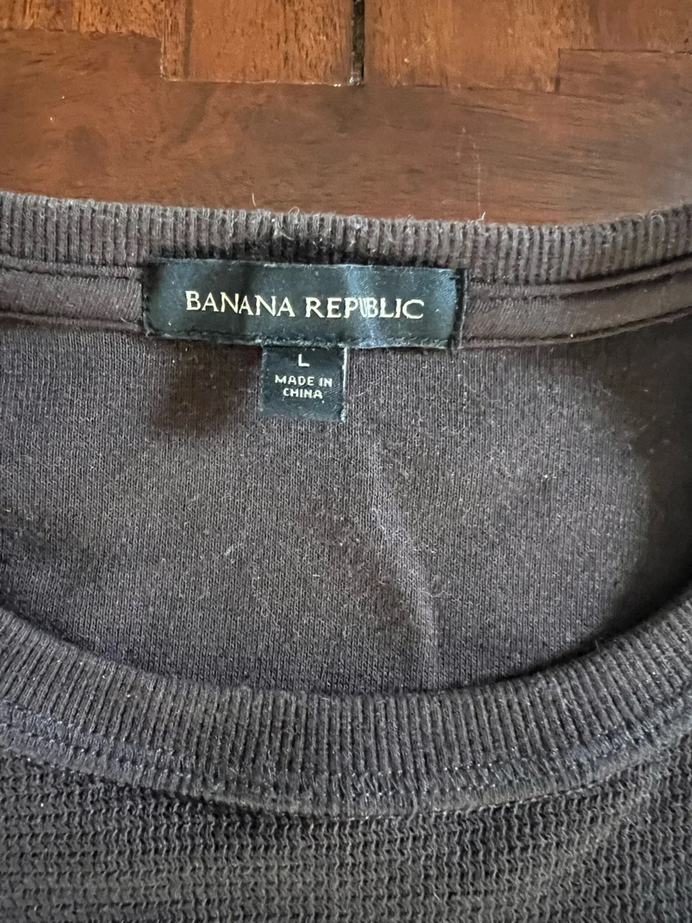 Men's Banana Republic Brown Long-Sleeve Knit Thermal | Large | Cotton Blend